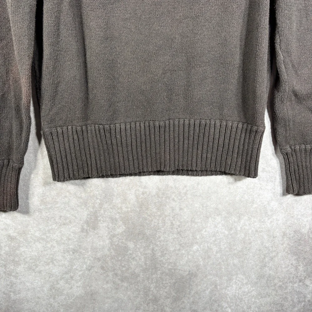 American Eagle Sweater Mens Medium Brown Knit Quarter Zip Pullover Preppy Y2K